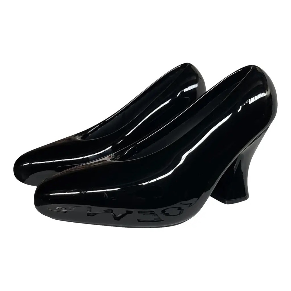 Loewe Lacquered Foam Pointed Toe Pumps Black Leather Heeled 40 NWT - Picture 2 of 8